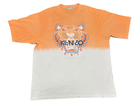 T-shirt Kenzo Tigre Orange & Blanc, Taille S large