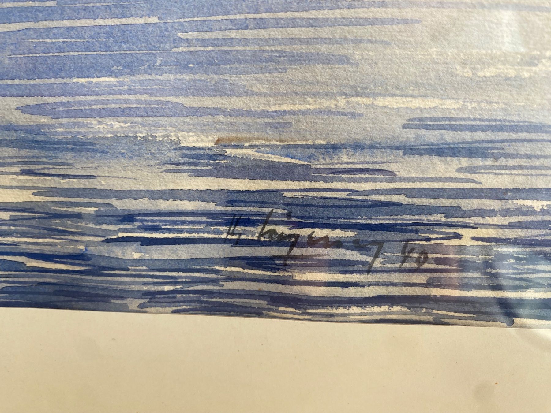Tableaux: Aquarell, Thunersee mit Niesen, gerahmt – D'occasion à Burgdorf par gre_2ftz 2