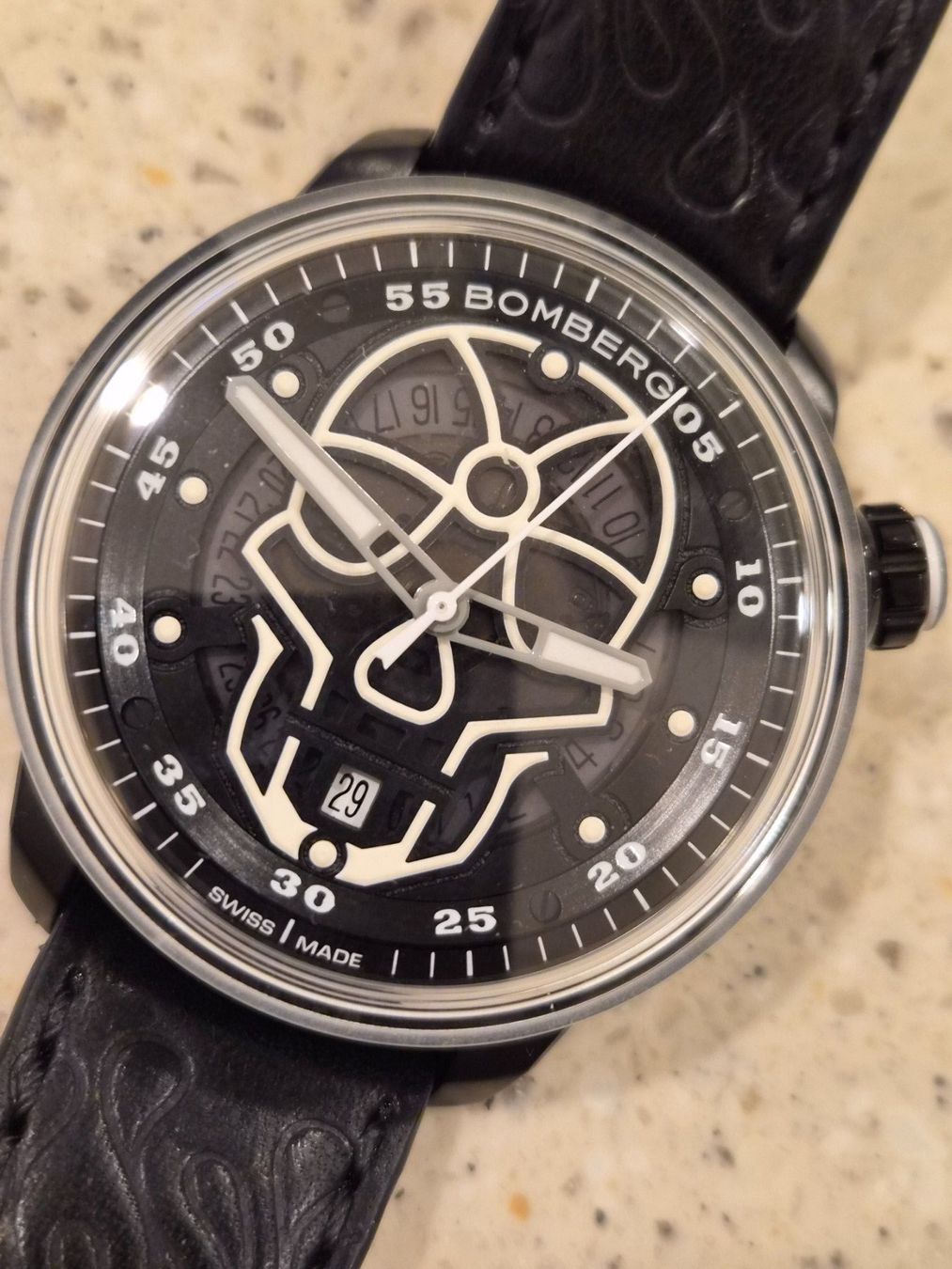 Bomberg Uhren: Bomberg BB-1 Automatic Black Skull – Neu (gemäss Beschreibung) aus Chabrey von Horology 5