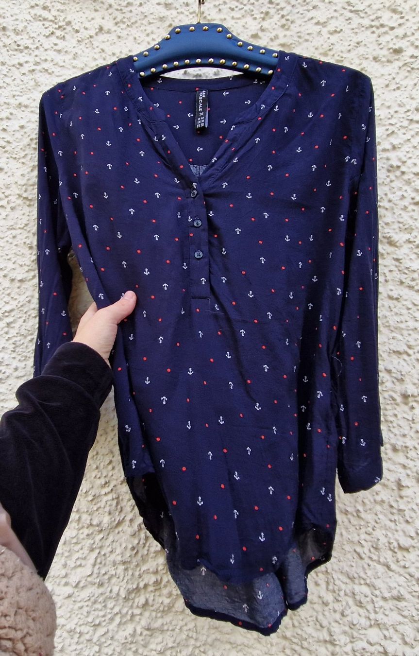Camicette: Bluse / Tunika blau Rockabilly,Anker/Polka Dots,Gr.36 – Usato da Siblingen venduto da Vany_McDougall 1