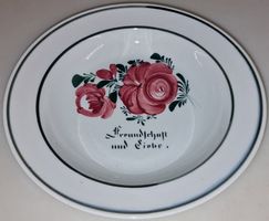 Antiker Spruch-Teller Freundschaft und Liebe ca 22cm