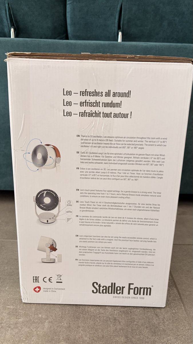 Stadler Form Ventilatori: Stadler Form Leo 3D Luftzirkulator weiss – Nuovo (secondo la descrizione) da Unterlunkhofen venduto da Simon911ch 1