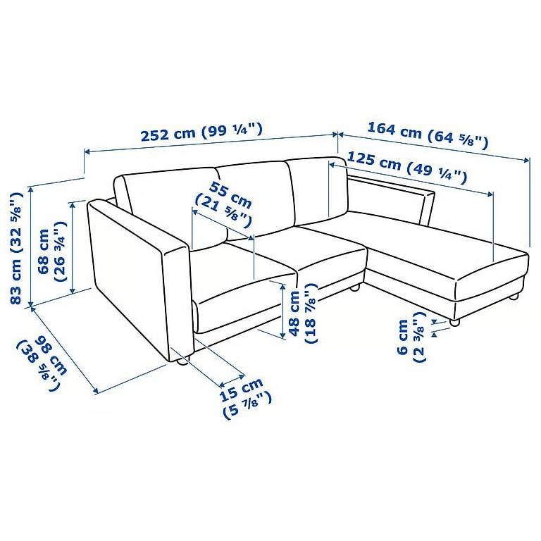 Ikea Sofas: VIMLE 3er-Sofa, grau, mit Bettfunktion & Stauraum – D'occasion à Zürich par mar_7skh 4