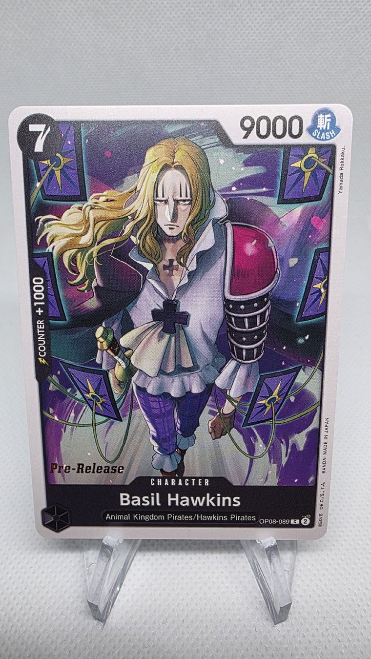 Bandai Carte collezionabili: One Piece Card Game Basil Hawkins Pre-Release  OP08-089 – Nuovo (secondo la descrizione) da Sirnach venduto da Halk_TCG