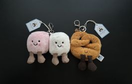 Jellycat: Pretzel und Pair Of Marshmallows Bag Charms (NEU)