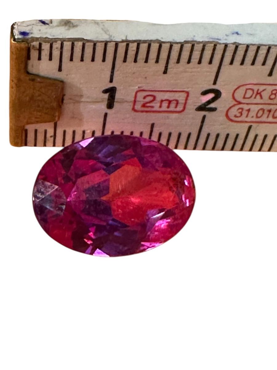 Pietre preziose: Oval cut Red Gemstone - RUBIN synthetic – Usato da Lausanne venduto da artnouveau04 7