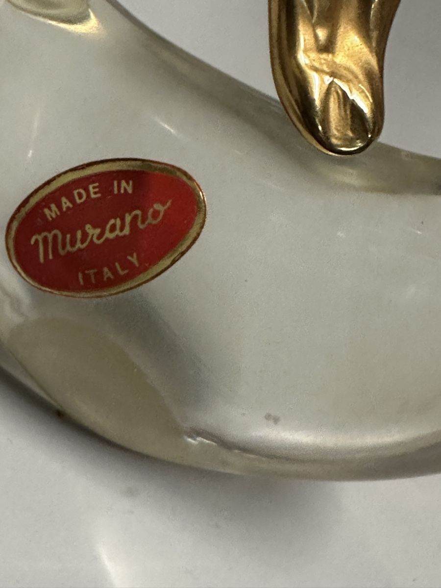 Murano Alle Dekorationen: Cygne en verre de Murano doré, 25cm – Gebraucht aus Lausanne von artnouveau04 1