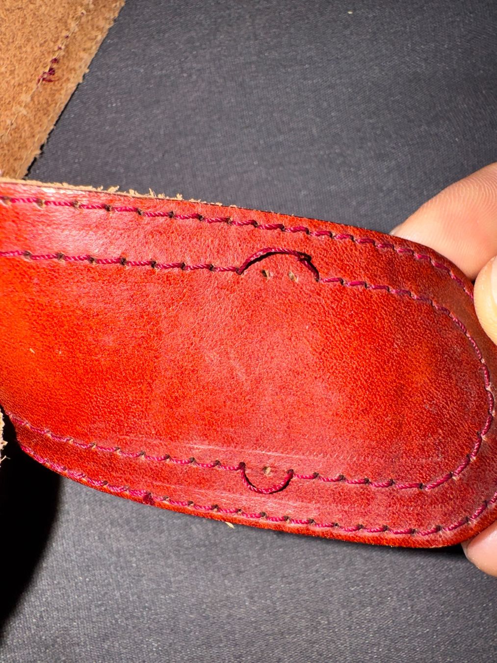 Gürtel: Brown leather adjustable belt with overlapping closure – Gebraucht aus Zürich von kri_zhv2 4