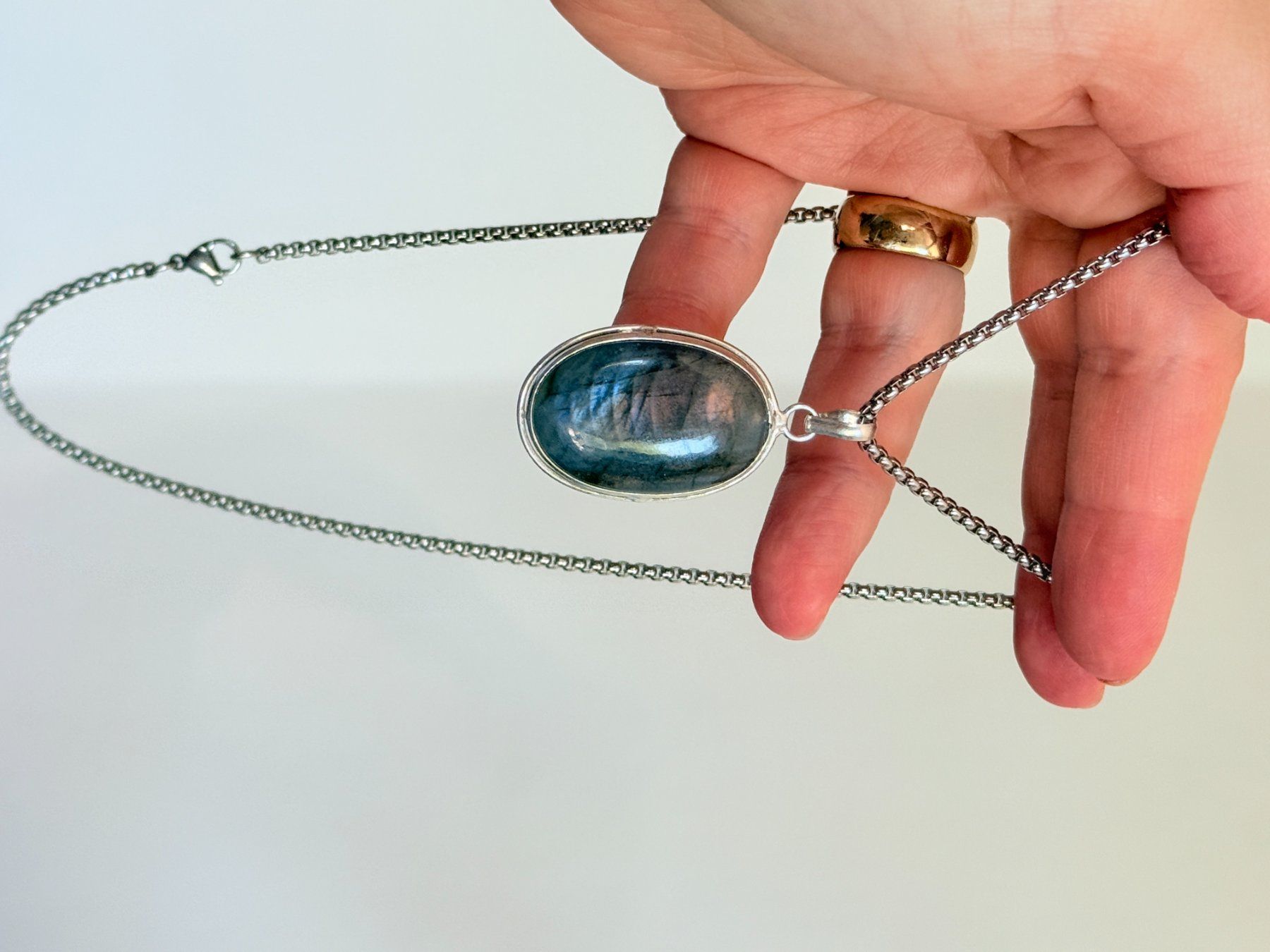Ketten: Collier vintage avec pendentif Labradorite ✨ – Neu und originalverpackt aus Genève von AWWA 8