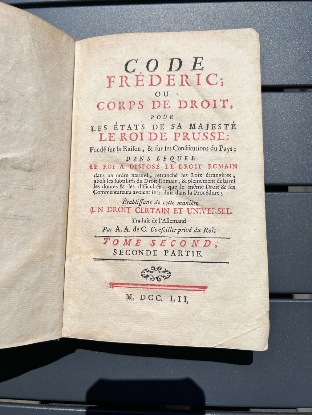 Libri: CODE FRÉDÉRIC, ou Corps de Droit, 1751/52, complet – Usato da Ebikon venduto da altiplano 7