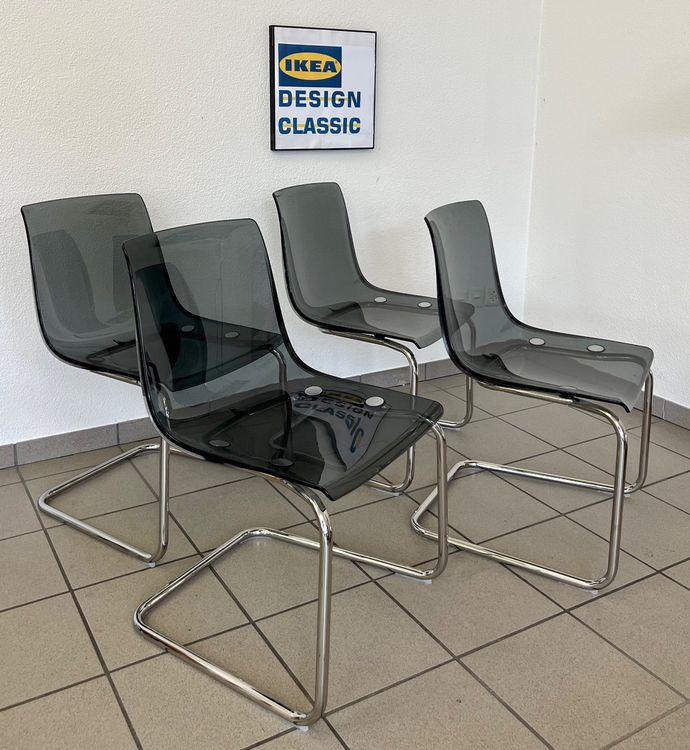 4 Vintage Ikea Tobias Plexiglas Stühle Freischwinger Kaufen auf Ricardo