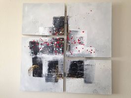 Bild "City" 4-teilig (Mischtechnik) zirka 82x82 cm