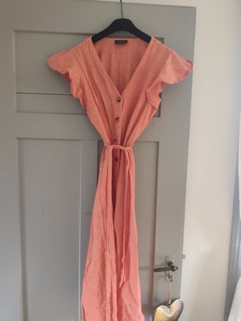Kleid Koralle Gr. 36/38 Leinen-Mix, top Zustand