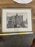 Kupferstich Willy Krogmann Stadtansicht gross gerahmt