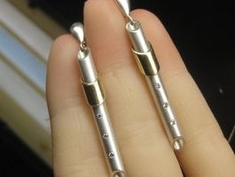 spezielle Vintage Ohrringe Ohrhänger Silber 925 Röhre
