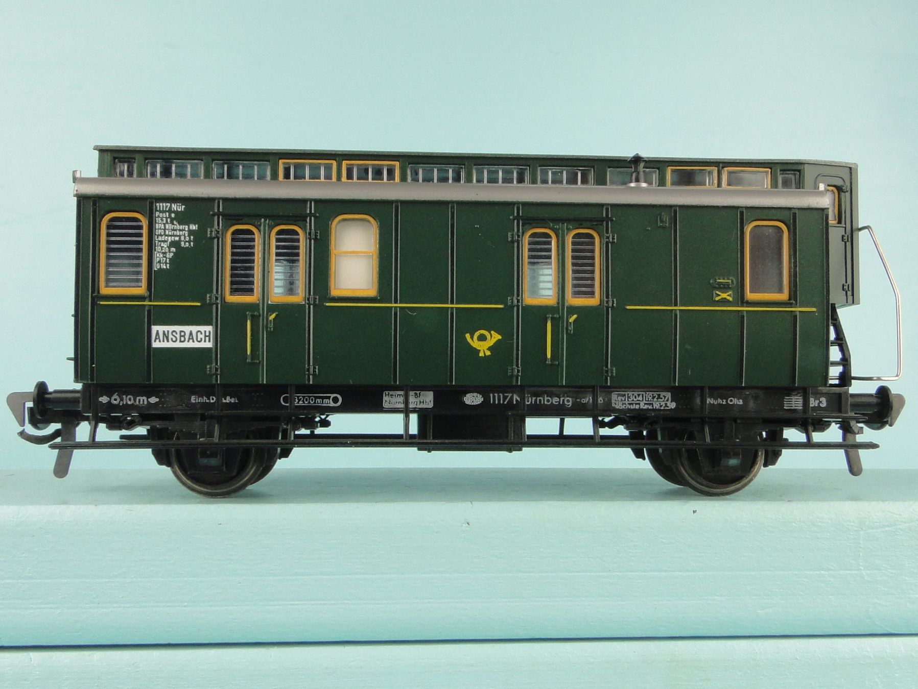 Fleischmann Modellini di ferrovie: Fleischmann H0 Ansbach Postwagen – Usato da Bülach venduto da cann11 2