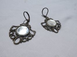 Vintage Ohrhänger mit Perlmutt, Modeschmuck