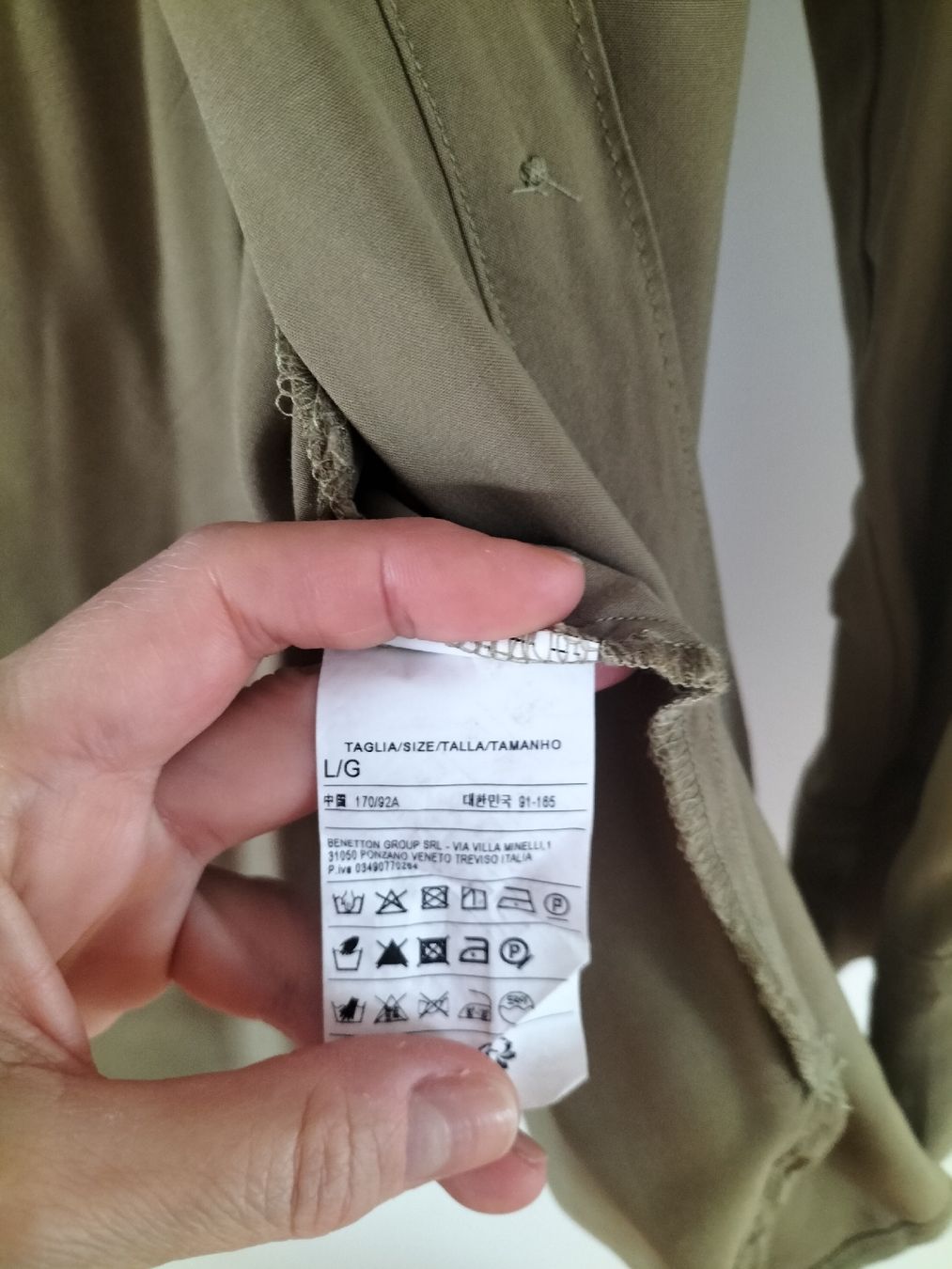 Benetton Camicette: Benetton Bluse Gr. L, Olivegrün – Usato da Pfäffikon ZH venduto da e13_x2n5 1