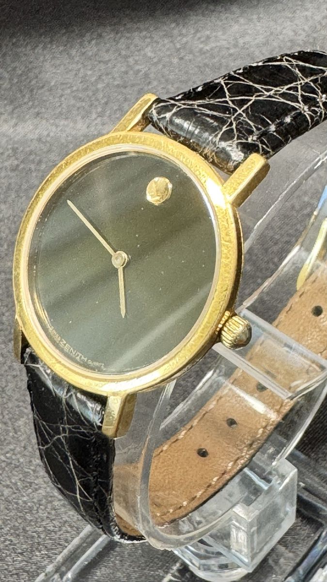 Movado Orologi: Movado Zenith, Lederarmband, Goldfarben – Usato da Untersiggenthal venduto da TimeandShine 2