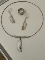 Schmuckset Halskette Ohrringe Ring Silber 925 matt 1 Kugel 2