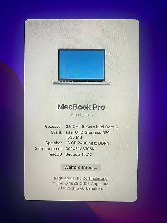 Apple Notebook: MacBook Pro 15", 16GB, 512 SSD – Usato da Bäretswil venduto da Leatherman 2