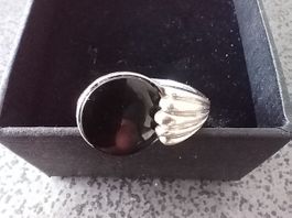 Besonderer Silberring 835 mit Onyx