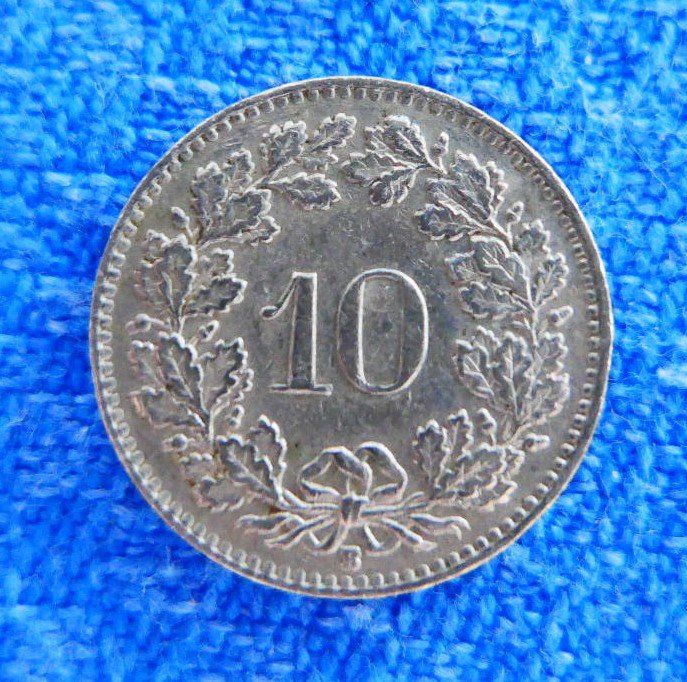 Tutti le monete: 7 x 10 Rappen den Jahren 1955/1957 (3x)/1958/1960 und 1962 – Usato da Glattpark(Opfikon) venduto da Latouret