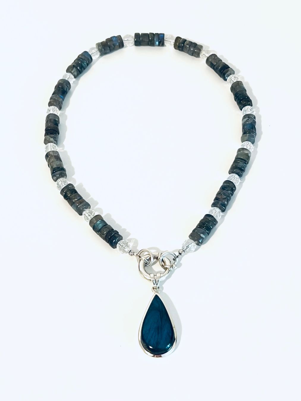 Catenine: Labradorite Necklace - Sterling Silver – Nuovo e nell'imballaggio originale da Rüschlikon venduto da ThereseJewelryDesign 6