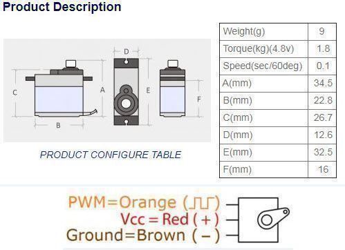 Componenti elettronici: TowerPro Mini Servo 9G SG90 – Nuovo e nell'imballaggio originale da Riehen venduto da GrauerBaer55 3