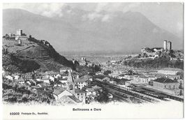 Bellinzona e Daro Teilansicht Bahnhof und Züge