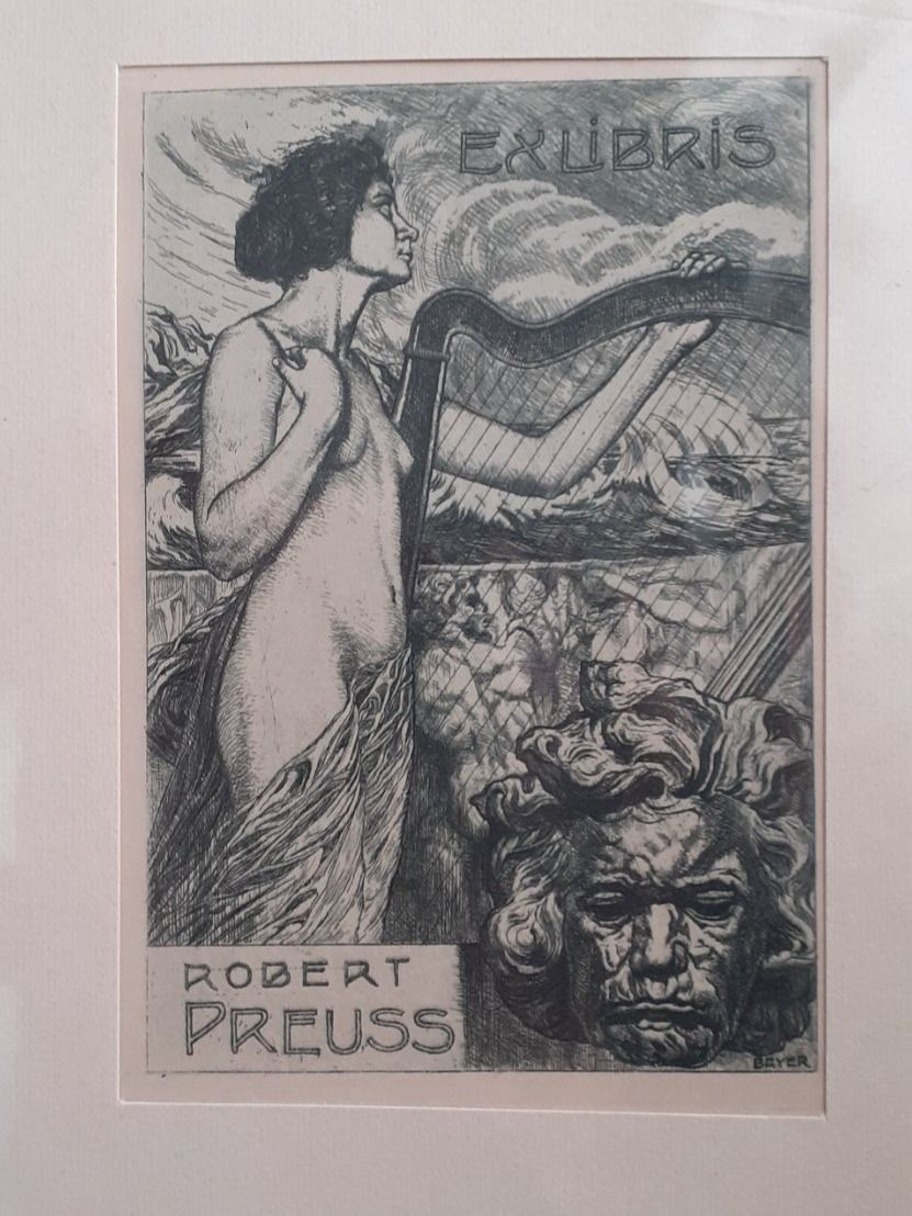 Dipinti: Radierung Robert Preuss Ex Libris – Usato da Mörschwil venduto da antiksalon 2