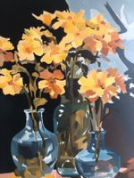 Acryl auf Leinwand - Vasen mit Blumen - 70 x 50 cm