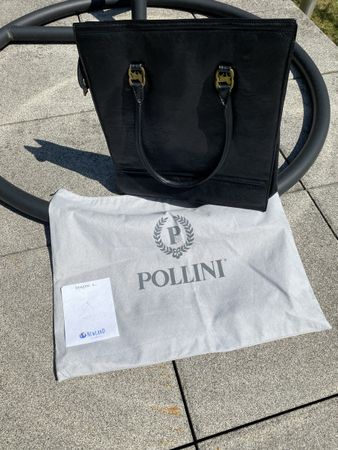 Pollini heritage handbag black leather