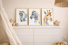 3 Tierbilder nach Wahl im Aquarellstil Gratisversand