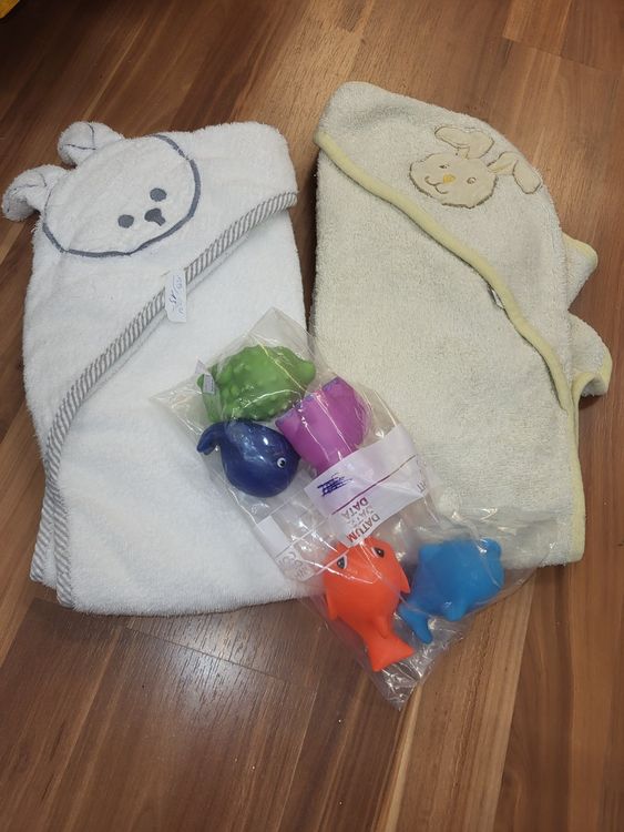 HANA MAMA 2er Set Bio-Baumwolle Baby-Kapuzenbadetücher – 100% GOTS-zertifiziert, 6-lagiger Musselin, 90x90 Cm