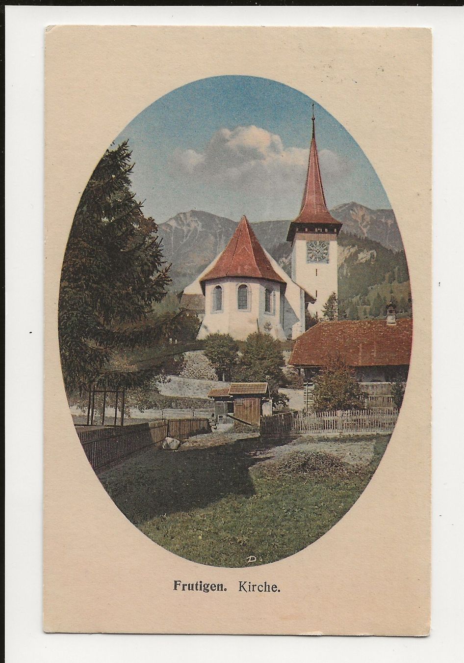 Ansichtskarten: AK 1930 Frutigen Kirche – Gebraucht aus Greifensee von 315WDO