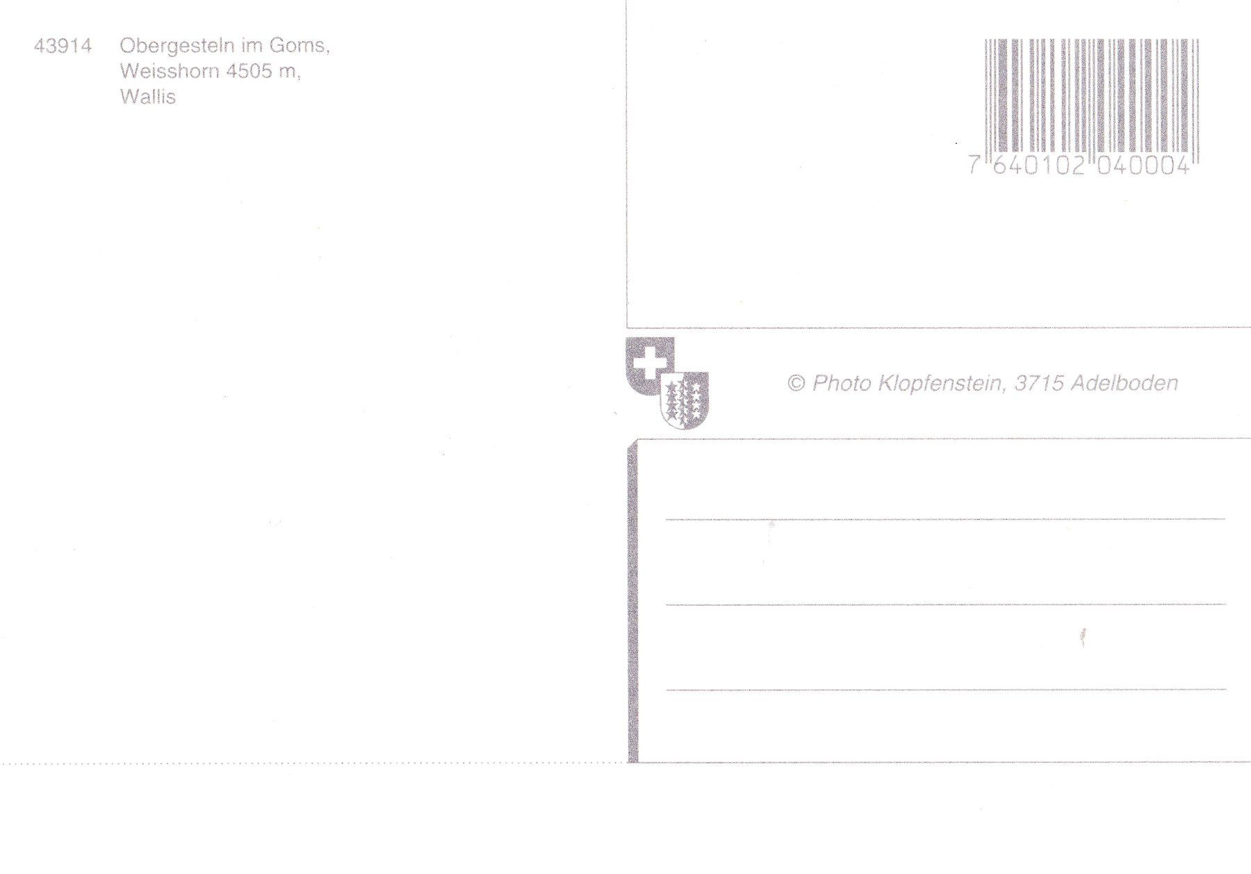 Cartoline postali: Obergesteln, Goms, ungelaufen – Nuovo (secondo la descrizione) da Obfelden venduto da Funke2 1
