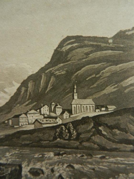 Stiche: Das Dorf Splügen Aquatinta – Gebraucht aus Risch von Antikfee 5