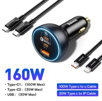 Baseus 160W GAN 5 PD QC Ladegerät Auto Zigarettenanzünder