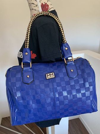 Tasche, Handtasche, blau königsblau mit gold Neu