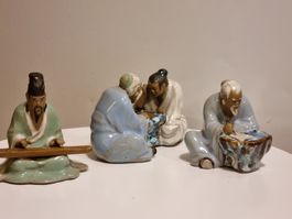 3 Keramik Mudmen Figuren China Vintage