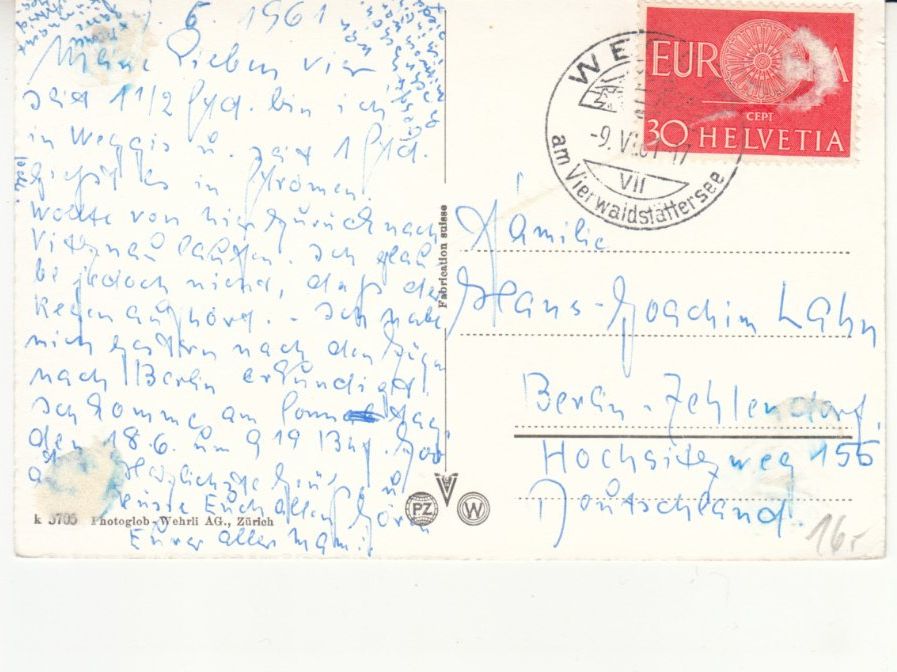 Ansichtskarten: Weggis 1961 – Gebraucht aus Bürglen TG von StampGraf 1