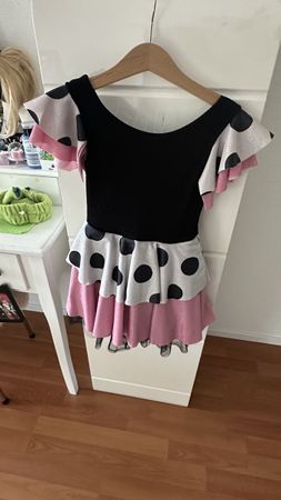Mädchen Tanzkleid Gr.110/116schwarz rosa Punkte Tüll