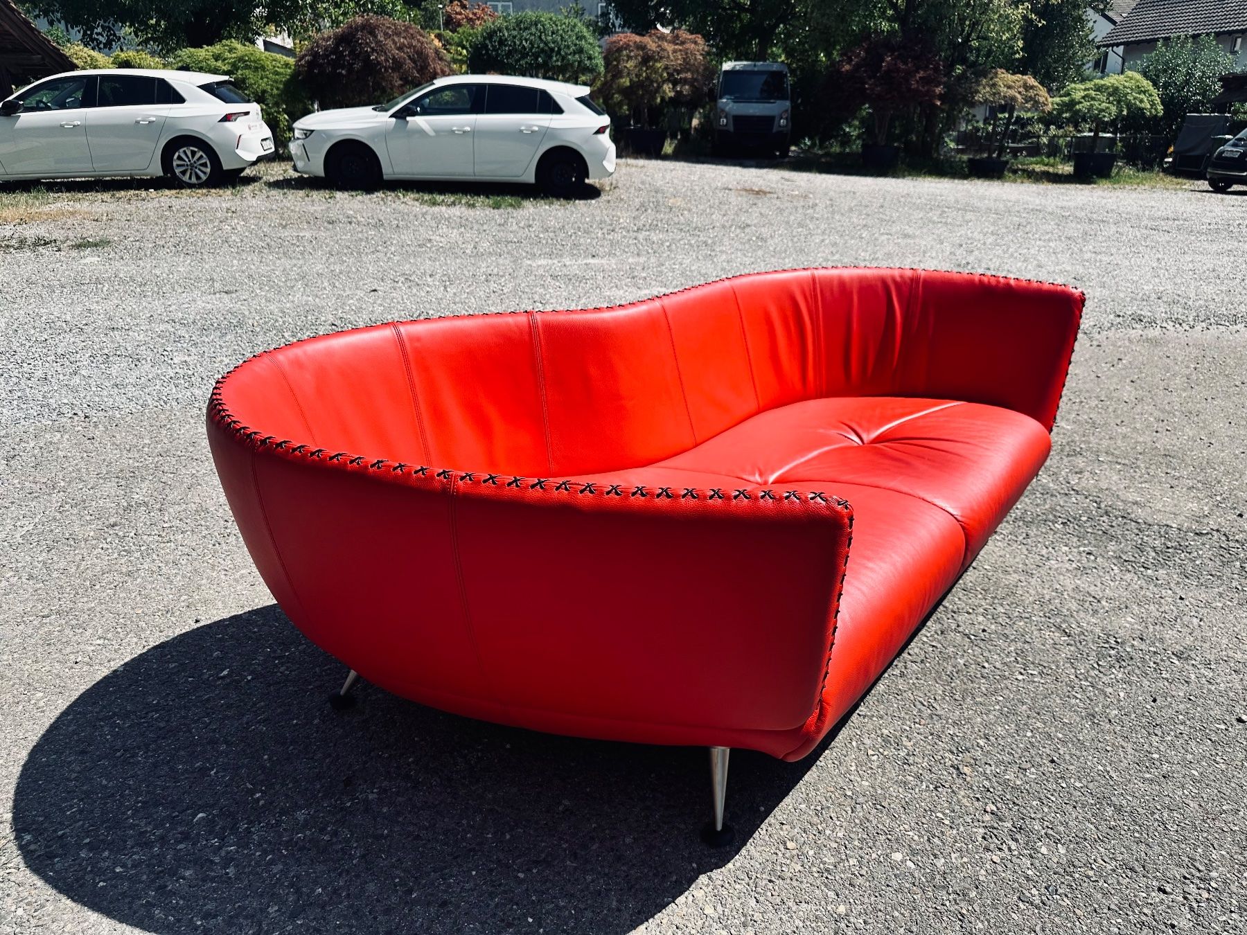 De Sede Sofas: Sofa De Sede DS102 Shell rot Leder Mathias Hoffmann – Gebraucht aus Otelfingen von Yossi-68 3