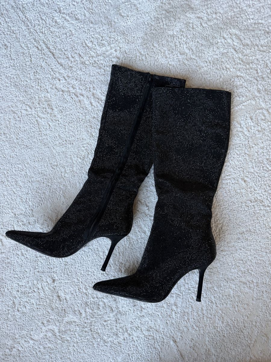 Zara Scarpe da donna: ZARA Knee High Boots, Black Glitter, Size 37 – Nuovo (secondo la descrizione) da Dübendorf venduto da ilianalou