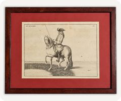Gravure ancienne « Le Gendarme » – Cavalier militaire