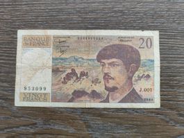 Frankreich 20 Francs 1980 Serie J.001, selten !!!!!!