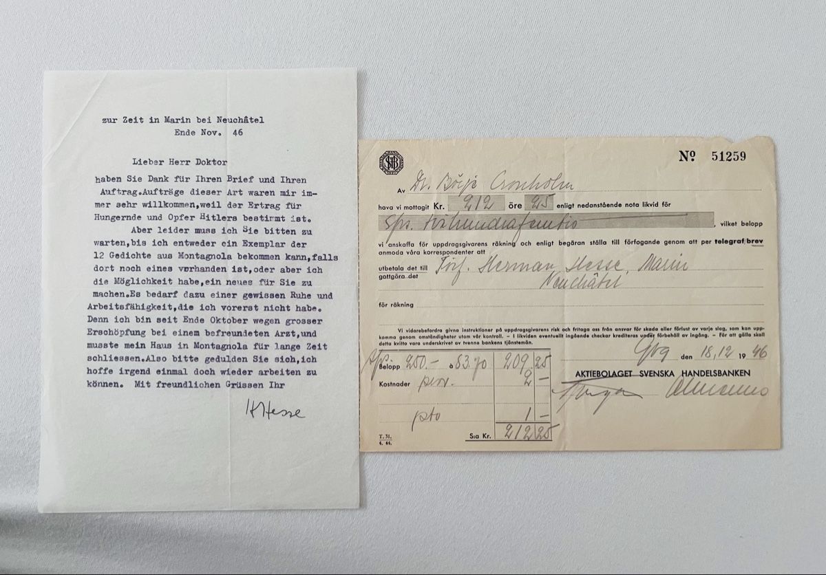 Autografi: Originalbrief von Hermann Hesse signiert – Usato da Rüschlikon venduto da sweet_76