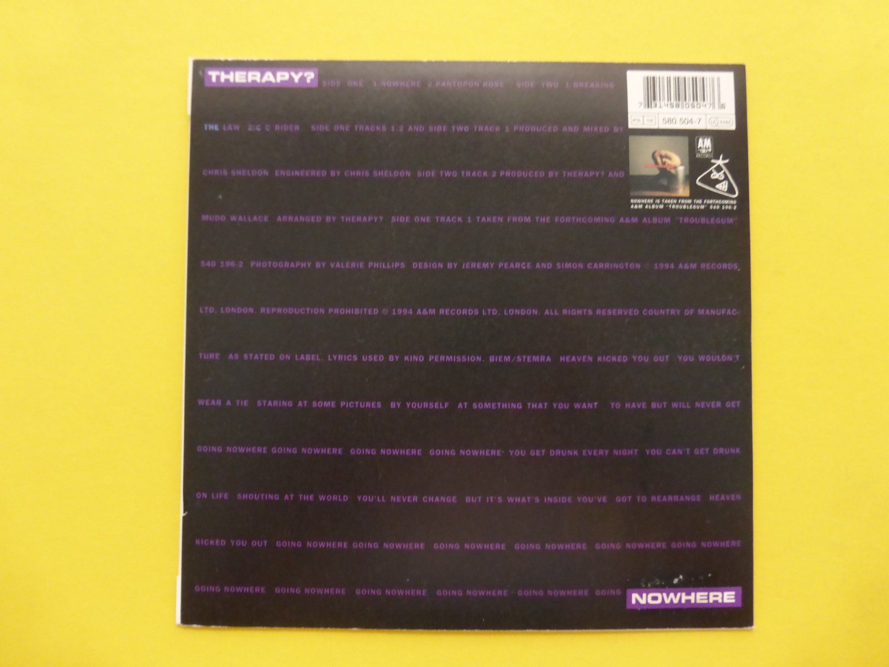 Schallplatten: Therapy? – Nowhere – Gebraucht aus Zürich von Swiss57 1