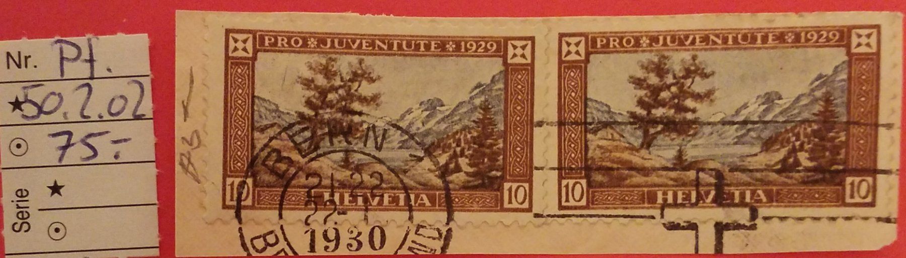 Tutti i francobolli: BE41) J50.2.02, Abart Retouche  Kt. 75.- – Nuovo (secondo la descrizione) da Baden venduto da Eggi 1